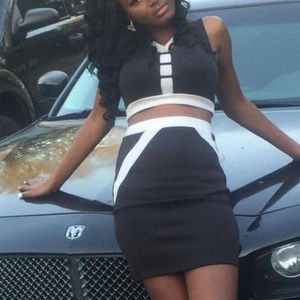 Black and white skirt / half top